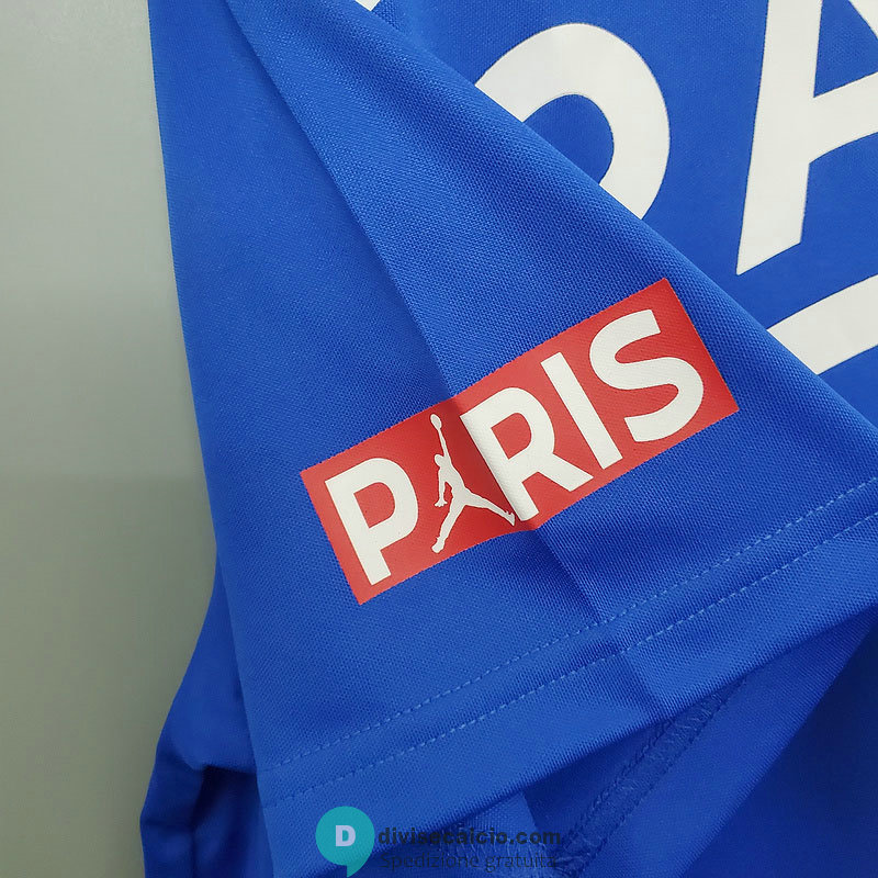 Maglia PSG x Jordan Training Blue Big Logo 2020/2021