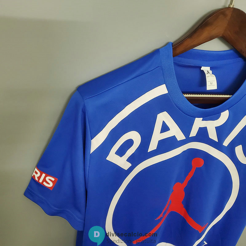 Maglia PSG x Jordan Training Blue Big Logo 2020/2021