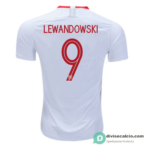 Maglia Polonia Gara Home 9#LEWANDOWSKI 2018