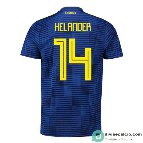 Maglia Svezia Gara Away 14#HELANDER 2018