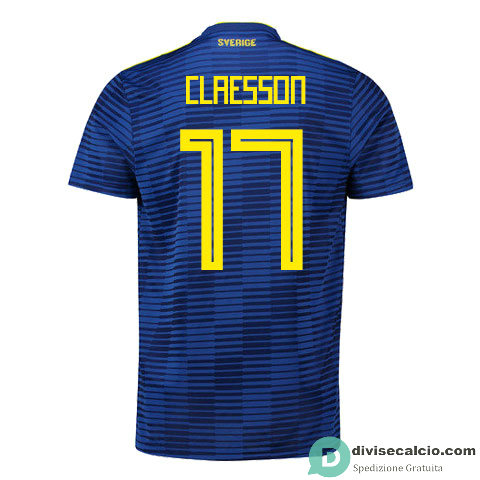 Maglia Svezia Gara Away 17#CLAESSON 2018