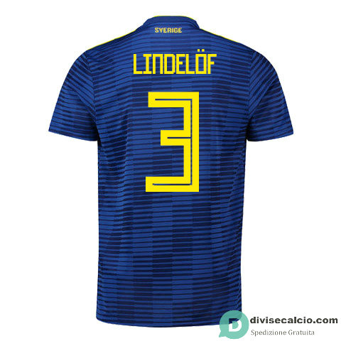 Maglia Svezia Gara Away 3#LINDELOF 2018