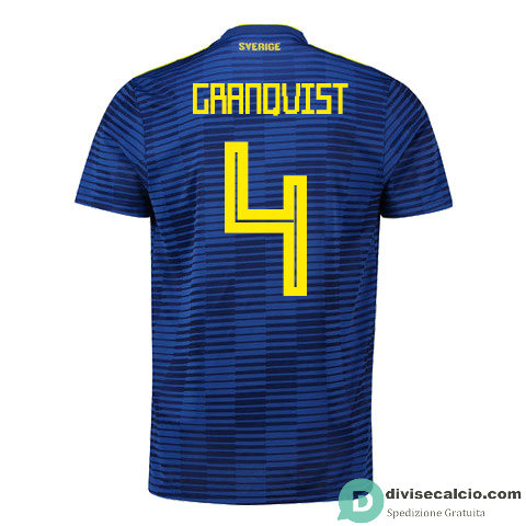 Maglia Svezia Gara Away 4#GRANQVIST 2018