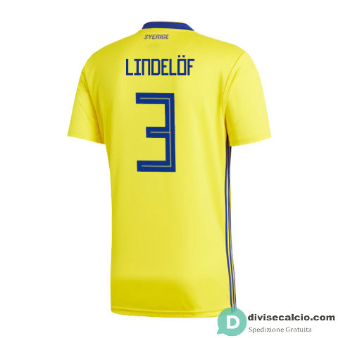 Maglia Svezia Gara Home 3#LINDELOF 2018