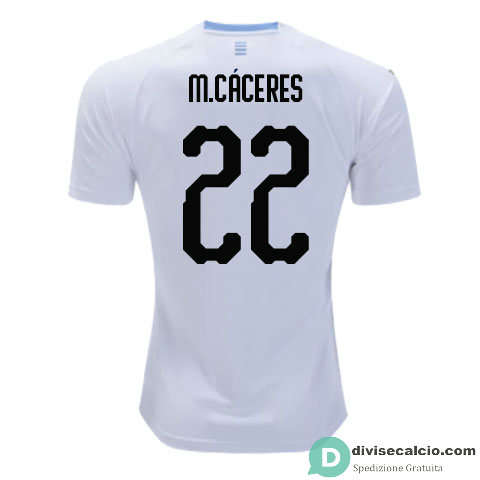 Maglia Uruguay Gara Away 22#M.CACERES 2018