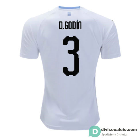 Maglia Uruguay Gara Away 3#D.GODIN 2018