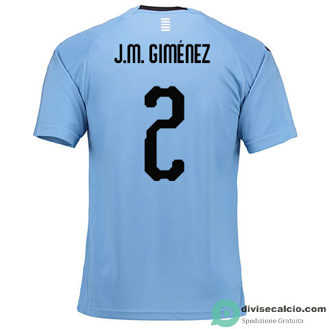 Maglia Uruguay Gara Home 2#J.M.GIMENEZ 2018