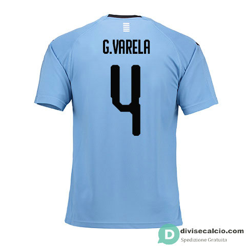 Maglia Uruguay Gara Home 4#VARELA 2018