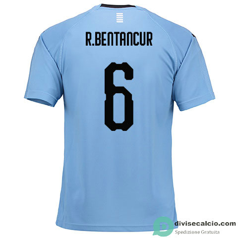 Maglia Uruguay Gara Home 6#R.BENTANCUR 2018