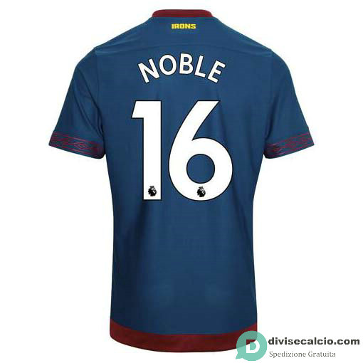 Maglia West Ham United Gara Away 16#NOBLE 2018-2019