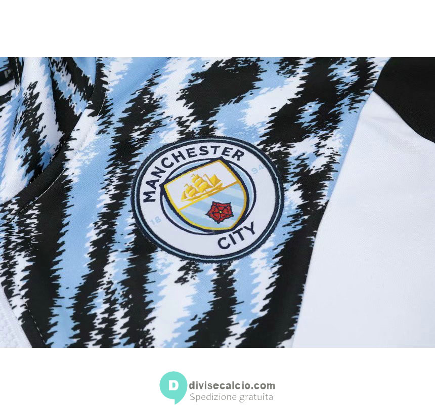 Manchester City Giacca White Blue + Pantaloni Black 2021/2022