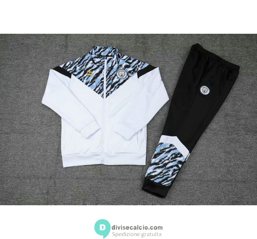 Manchester City Giacca White Blue + Pantaloni Black 2021/2022