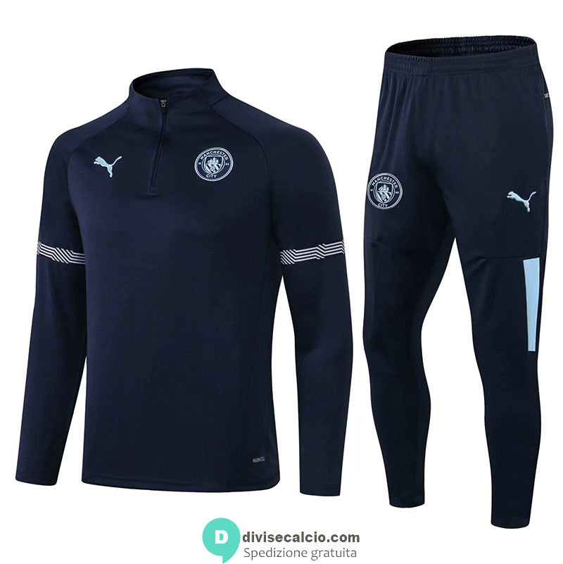 Manchester City Formazione Felpa Navy II + Pantaloni Navy II 2021/2022