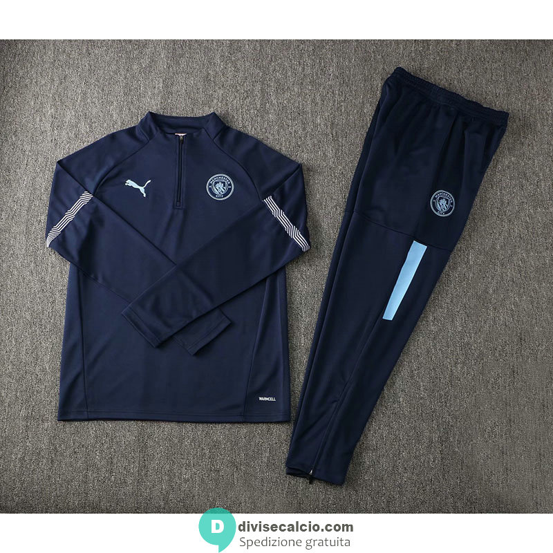 Manchester City Formazione Felpa Navy II + Pantaloni Navy II 2021/2022