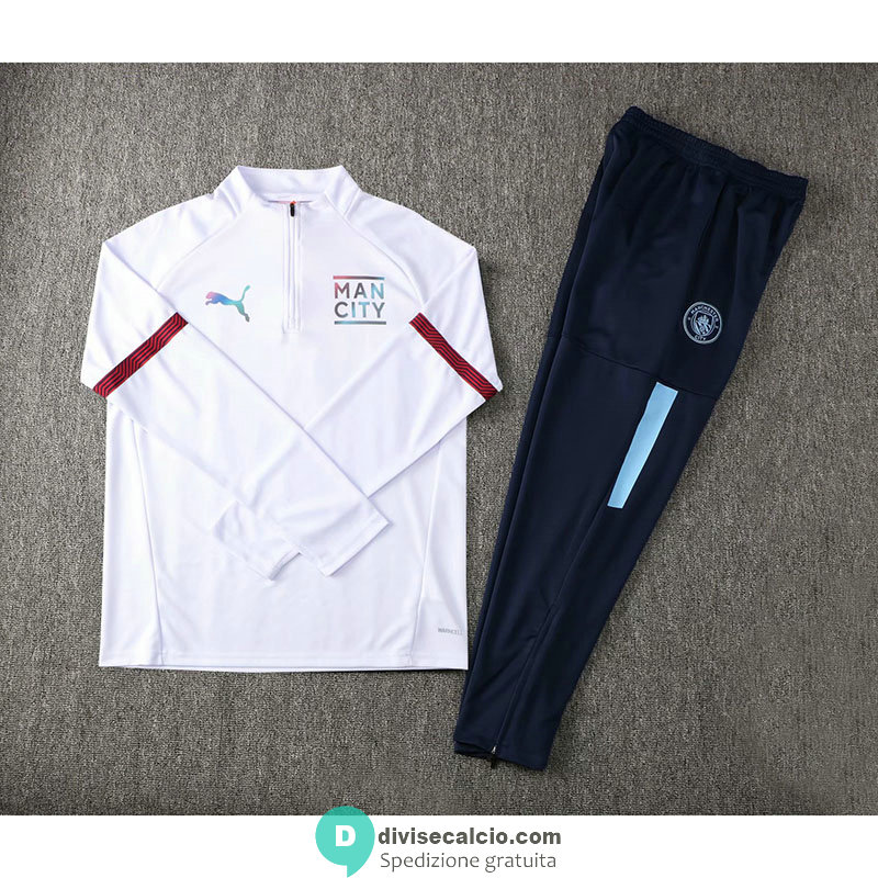 Manchester City Formazione Felpa White II + Pantaloni 2021/2022