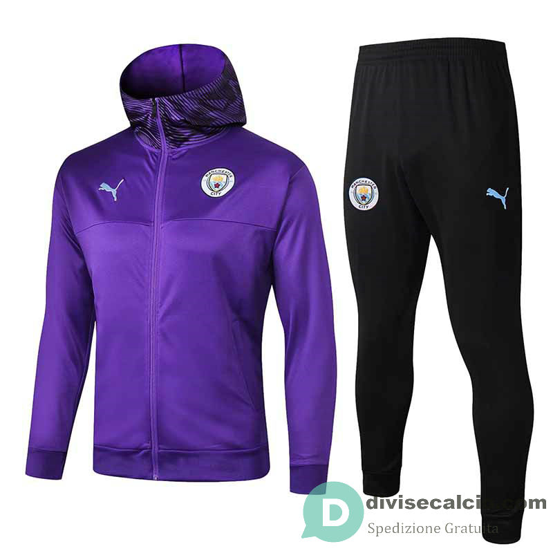 Manchester City Giacca Cappuccio Purple + Pantaloni 2019/2020