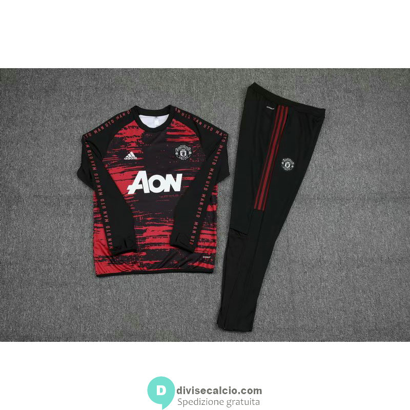 Manchester United Formazione Felpa Black Red + Pantaloni 2020/2021