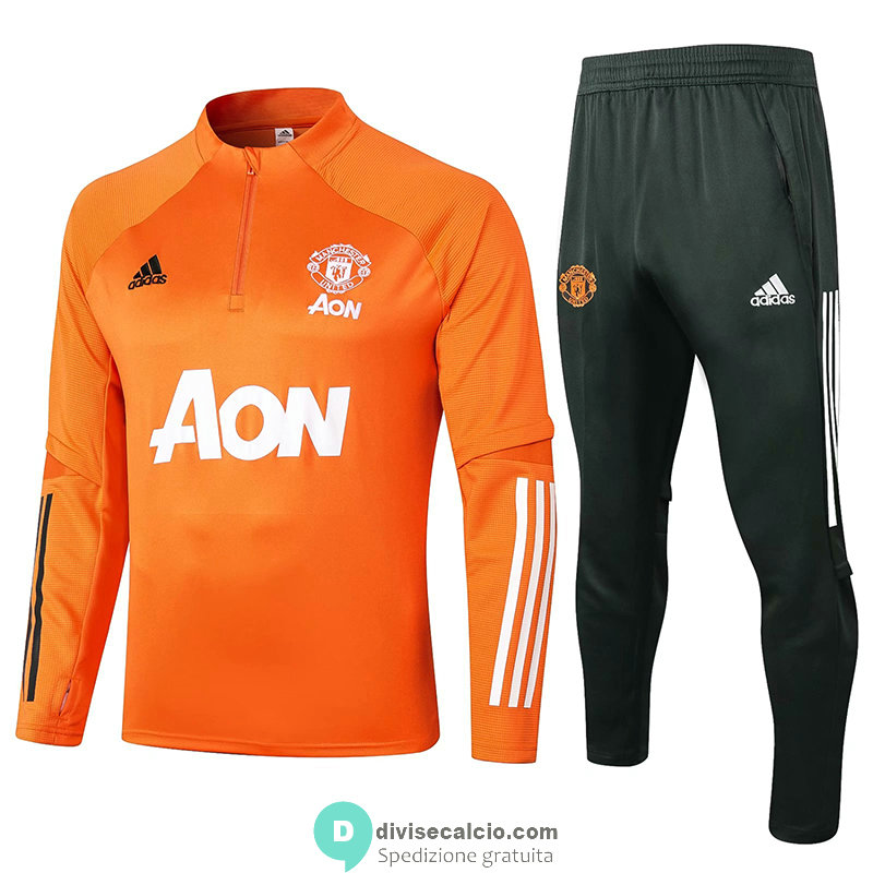 Manchester United Formazione Felpa Orange + Pantaloni 2020/2021
