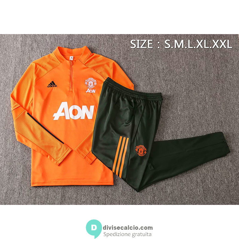 Manchester United Formazione Felpa Orange + Pantaloni 2020/2021