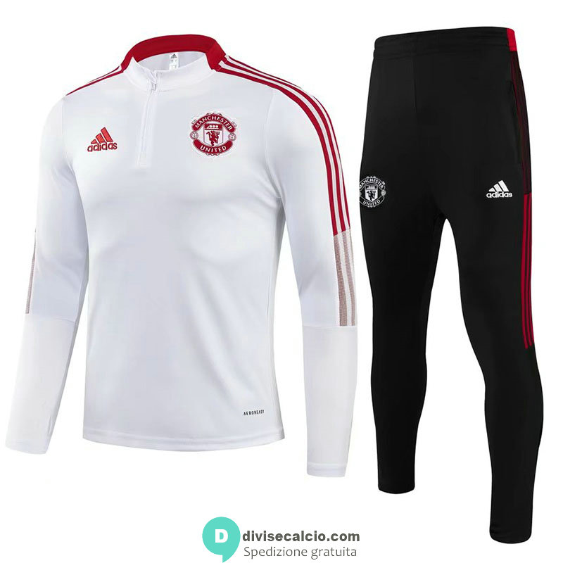 Manchester United Formazione Felpa White III + Pantaloni Black 2021/2022