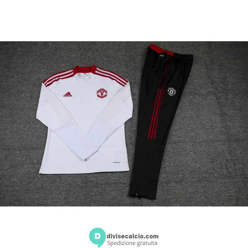 Manchester United Formazione Felpa White III + Pantaloni Black 2021/2022