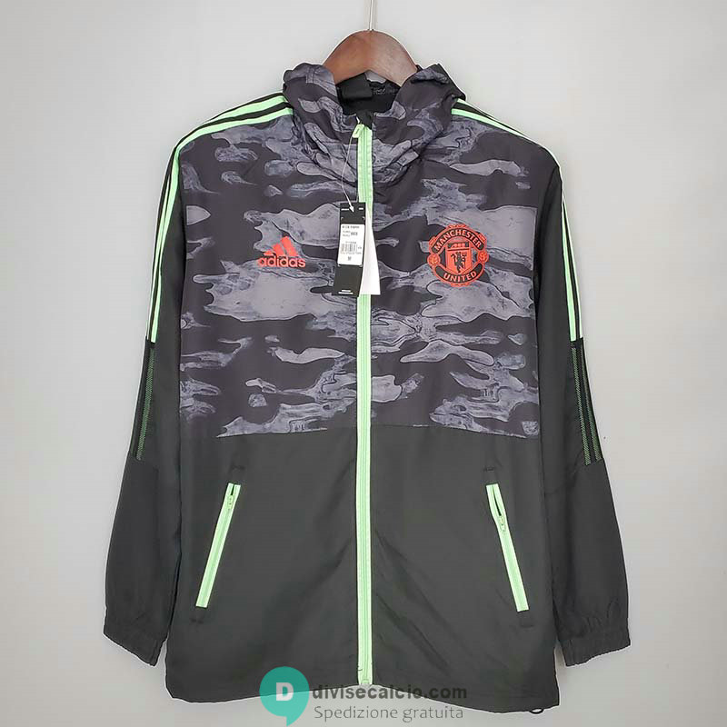 Manchester United Giacca A Vento Black Grey Camouflage 2021/2022