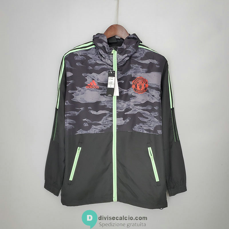 Manchester United Giacca A Vento Black Grey Camouflage 2021/2022