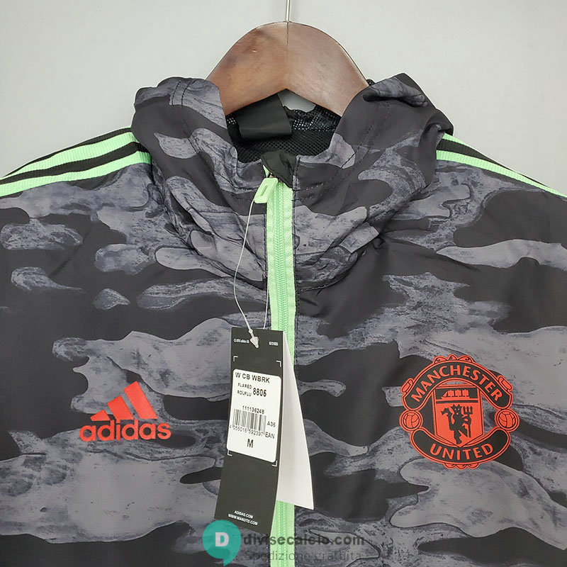 Manchester United Giacca A Vento Black Grey Camouflage 2021/2022