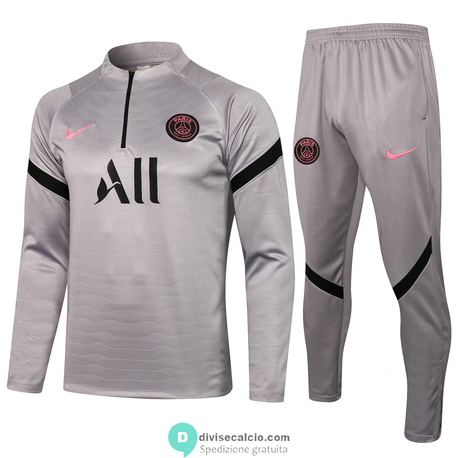 PSG Formazione Felpa Grey + Pantaloni Grey 2021/2022