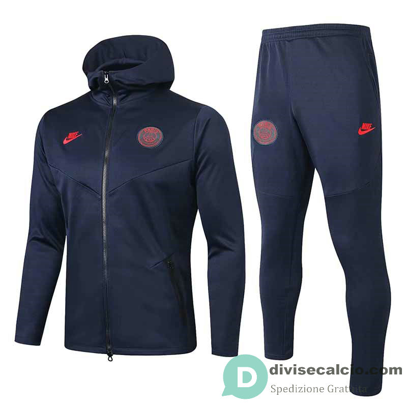 PSG Giacca Cappuccio Blue + Pantaloni 2019/2020