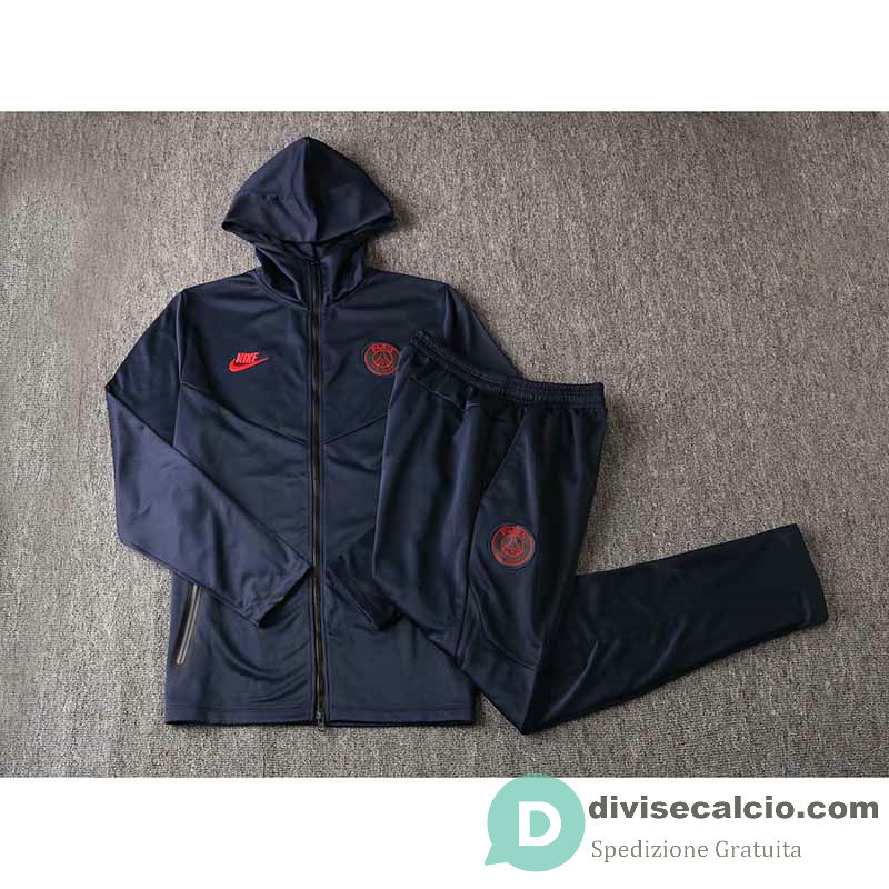 PSG Giacca Cappuccio Blue + Pantaloni 2019/2020