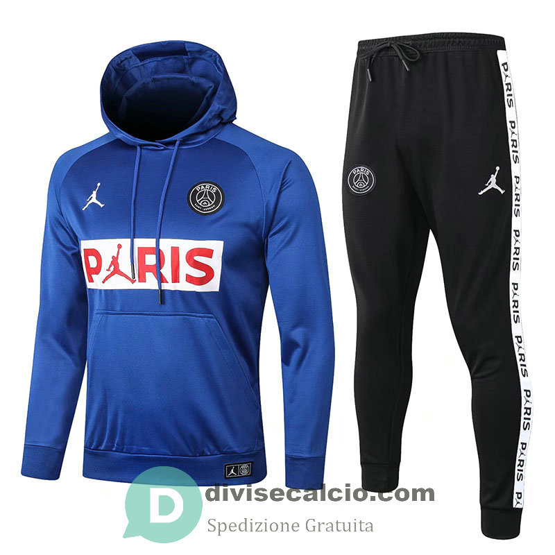 PSG x JORDAN Felpa Cappuccio Blue + Pantaloni 2020/2021