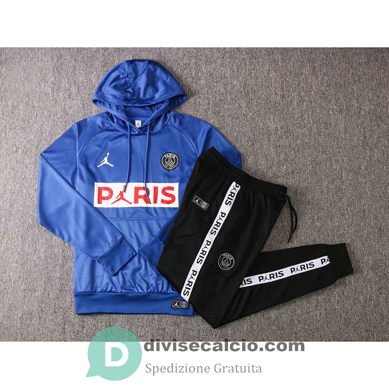 PSG x JORDAN Felpa Cappuccio Blue + Pantaloni 2020/2021