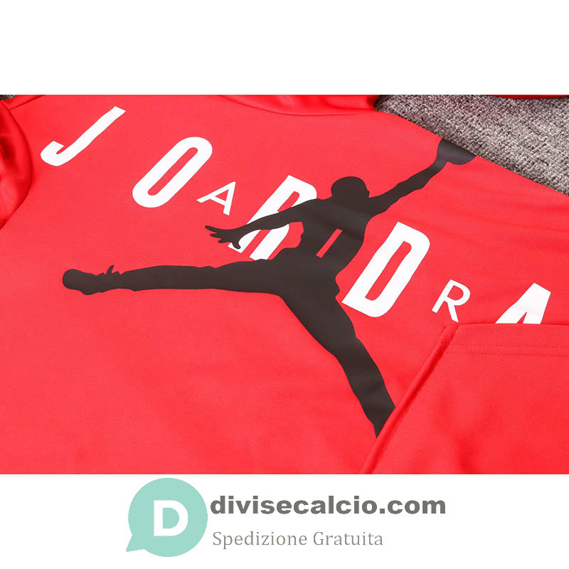 PSG x JORDAN Giacca Cappuccio Red + Pantaloni Black 2020/2021