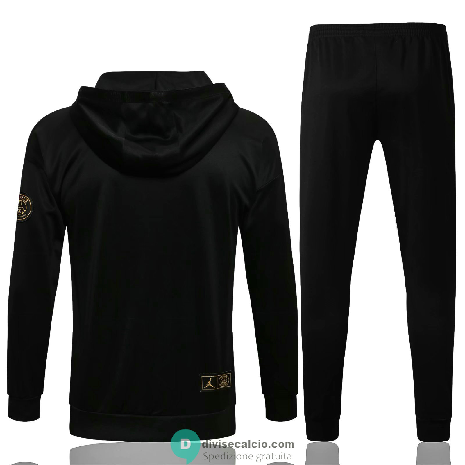 PSG x Jordan Felpa Cappuccio Black + Pantaloni Black 2021/2022