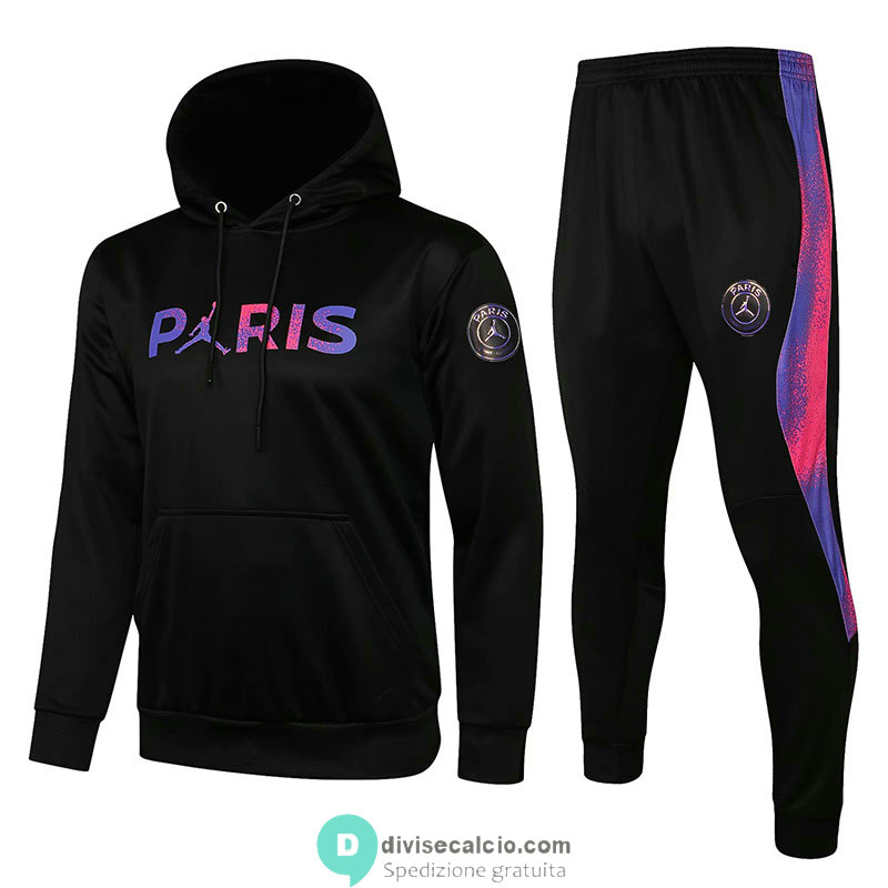 PSG x Jordan Felpa Cappuccio Black II+ Pantaloni Black 2021/2022