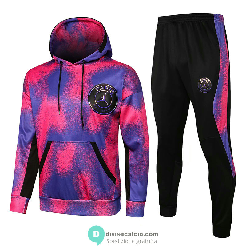 PSG x Jordan Felpa Cappuccio Pink + Pantaloni Black 2021/2022