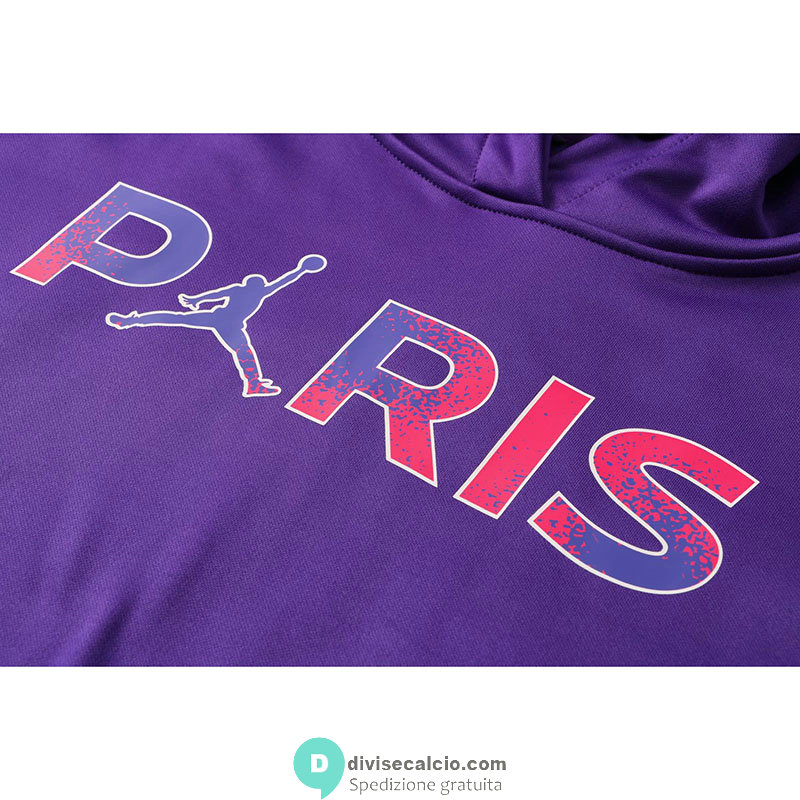 PSG x Jordan Felpa Cappuccio Purple + Pantaloni Black 2021/2022