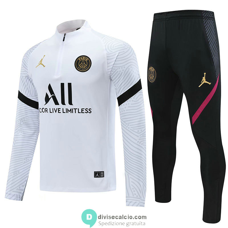 PSG x Jordan Formazione Felpa White + Pantaloni Black 2020/2021