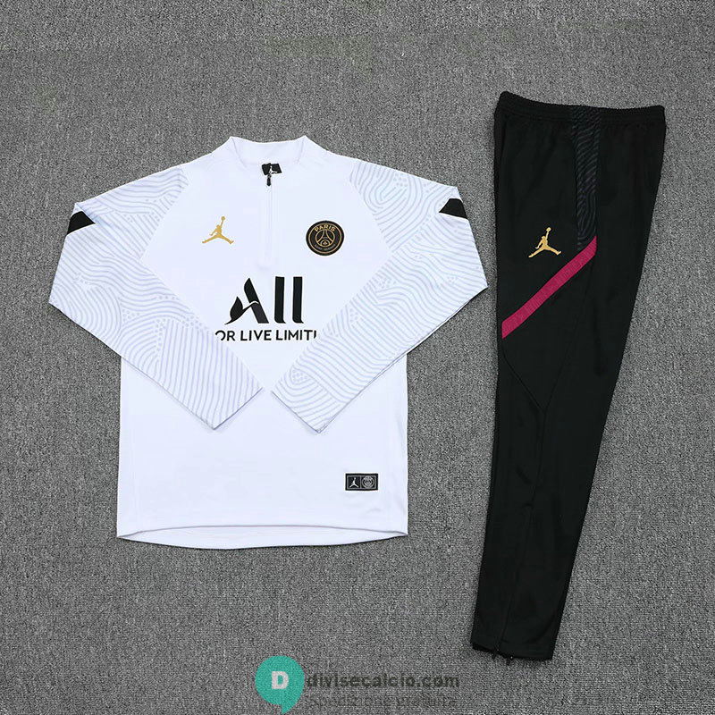 PSG x Jordan Formazione Felpa White + Pantaloni Black 2020/2021