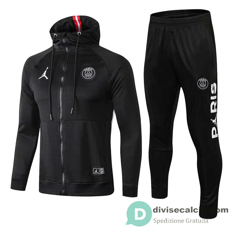 PSG x Jordan Giacca Cappuccio Black + Pantaloni 2019/2020