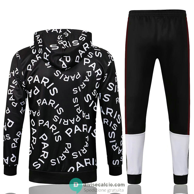 PSG x Jordan Giacca Cappuccio PARIS + Pantaloni Black 2021/2022