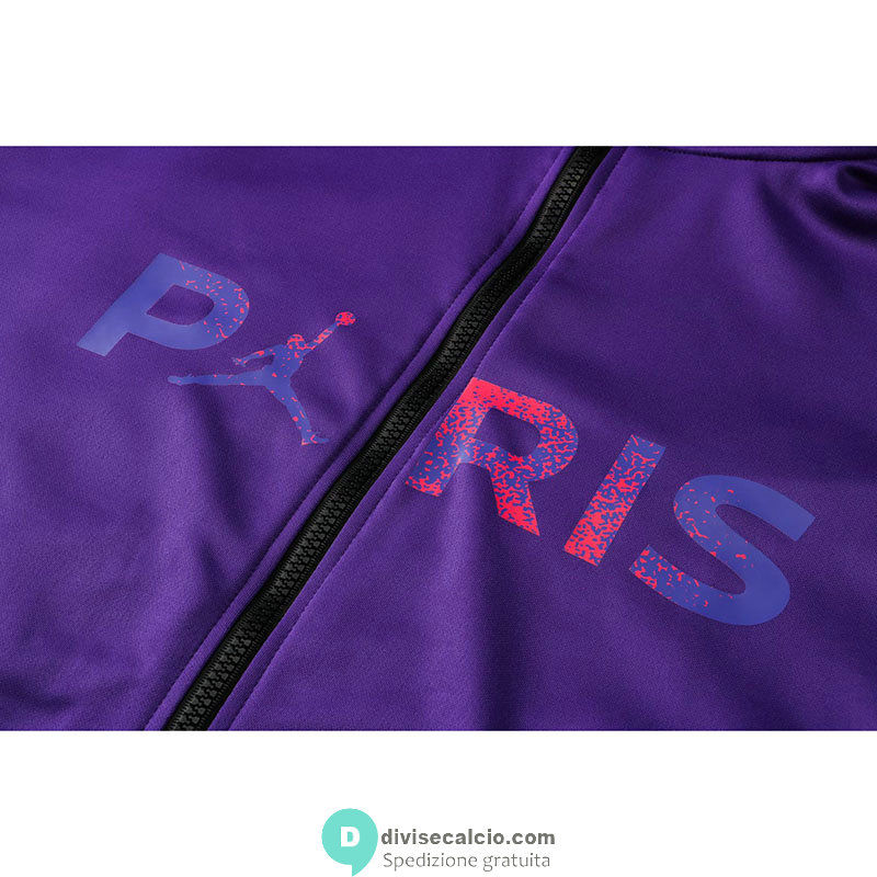 PSG x Jordan Giacca Cappuccio Purple+ Pantaloni Black 2021/2022