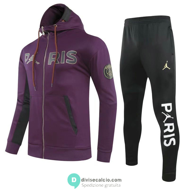 PSG x Jordan Giacca Cappuccio Purple + Pantaloni 2020/2021
