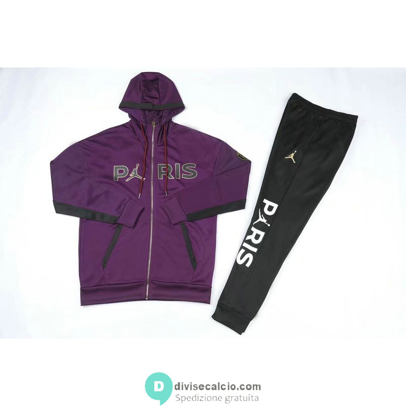 PSG x Jordan Giacca Cappuccio Purple + Pantaloni 2020/2021