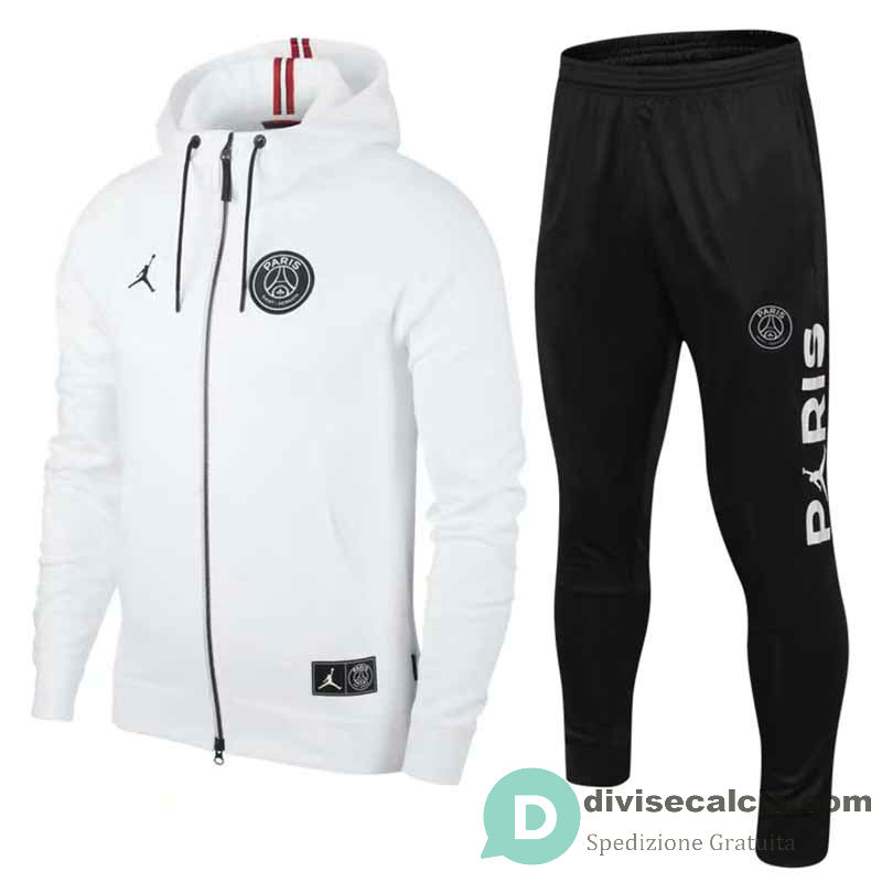 PSG x Jordan Giacca Cappuccio White + Pantaloni 2019/2020
