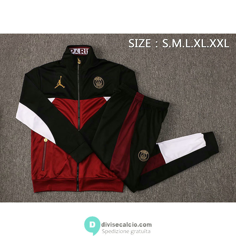 PSG x Jordan Giacca Red White Black + Pantaloni Black 2021/2022