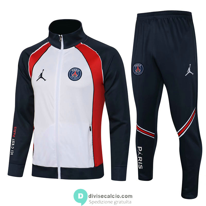 PSG x Jordan Giacca White Navy + Pantaloni Navy 2021/2022