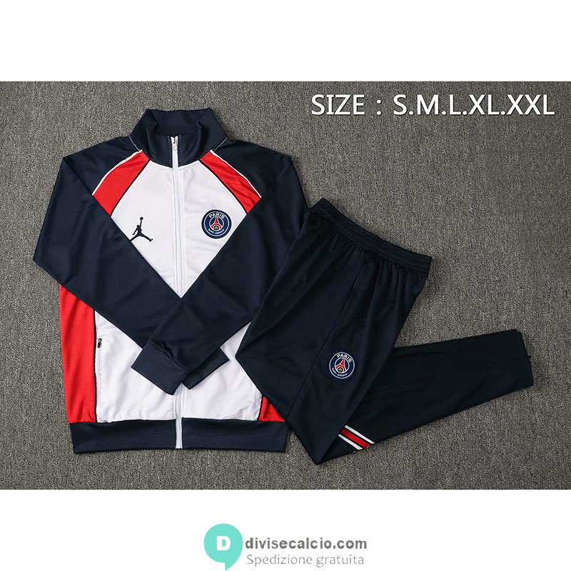 PSG x Jordan Giacca White Navy + Pantaloni Navy 2021/2022