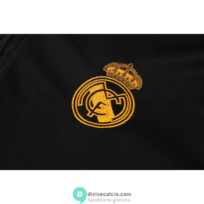 Real Madrid Formazione Felpa Black + Pantaloni Black 2021/2022
